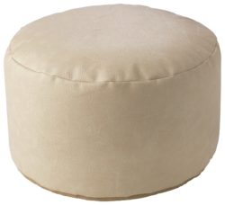 HOME - Leather Effect Footstool - Cream